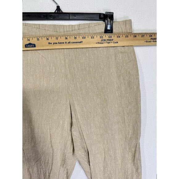 J. Jill Linen Stretch Pants Womens Small Beige Tan Flax Crop Split Leg Pull On - Picture 8 of 11